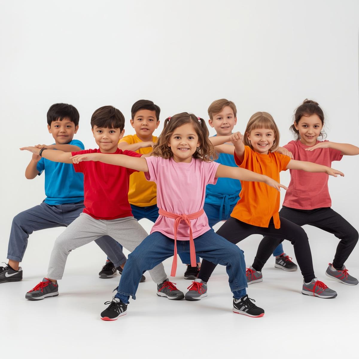 Martial arts practice with kids